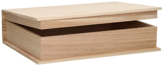 Merkloos sans marque houten kist boekvorm - l 35,5 cm x b 25,3 cm x h 9,7 cm