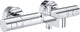 Grohe precision get thermostatische badkraan - 15cm - waterbesparend - inclusief koppelingen - chroom