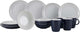 Gimex solid line servies - blauw wit - 16-delig