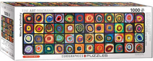 Eurographics - kleurenstudie: vierkanten (uitgebreide ten opzichte van origineel) [farbstudie: quadrate (expanded from original)] - wassily kandinsky - 1000 stukjes 96×32cm (b×h) - fine art panorama legpuzzel
