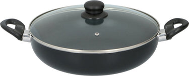Alpina hapjespan - ø28cm - met glazen deksel - anti-aanbaklaag - alle warmtebronnen - aluminium glas