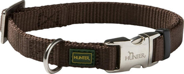 Hunter klikhalsband alu nylon soft bruin - hondenhalsband - 40-55x2.0 cm