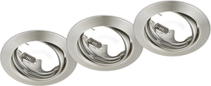 Trio jura - inbouwspot - nikkel mat - excl. 3x gu10 3 w - zwenkbaar - plafondbevestiging - rond