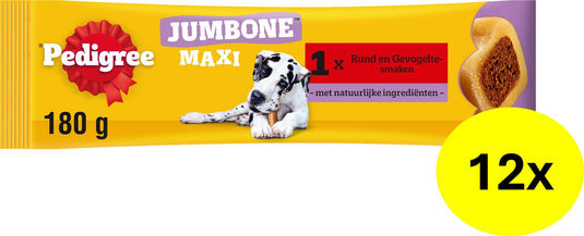 Pedigree hondensnacks - jumbone maxi - rund gevogelte - 12 stuks