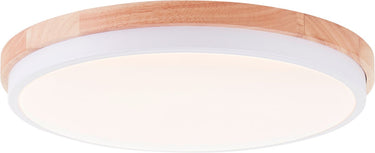 Brilliant baarlo - plafondlamp - ø 35 cm - led 24w - 3000k - dimbaar - wit hout