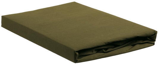 Ambiante - katoen - hoeslaken - 200x200 cm - olijfgroen