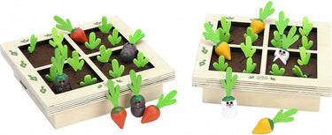 Vilac houten bordspel tuin groente mollen educatief spel 2 spelers.