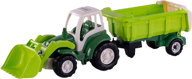 Afbeelding laden in galerijviewer, Cavallino xl tractor groen met kiep aanhangwagen, 86,5cm
