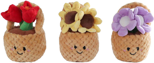 Take me home knuffel plant pluche bloemenmand 18cm speelgoed pluche knuffel.