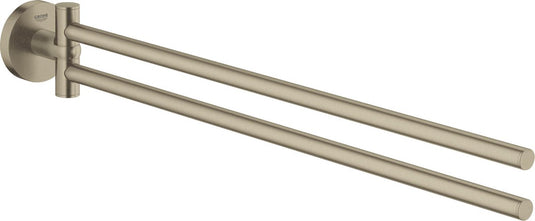 Grohe essentials handdoekhouder met twee draaibare armen - mat nikkel