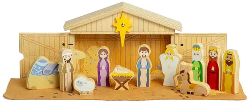 ギャラリービューアに画像をロードする, Bigjigs houten kerststal set, 13dlg.
