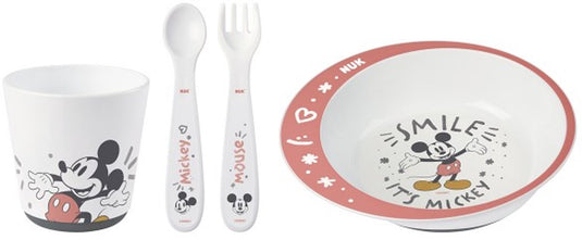 Nuk kinderservies set mickey - plastic, magnetron- en vaatwasserbestendig.