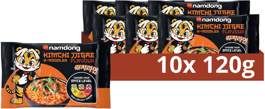 Namdong snack - kimchi jjigae - instantnoedels met kimchismaak op koreaanse wijze - 10 x 120 g