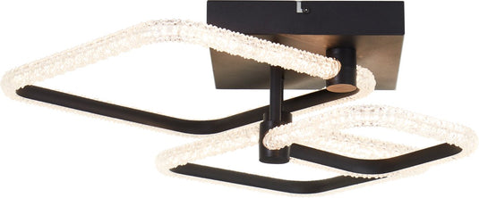 Brilliant aydin - plafondlamp - crystal led 30w - zwart - met afstandsbediening