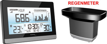 Technoline weerstation - ws 9016 - 180x110x38mm - zwart zilver - met regenmeter - tl-ws9016
