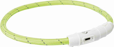 Trixie lichtgevende halsband hond flash usb tpu nylon groen