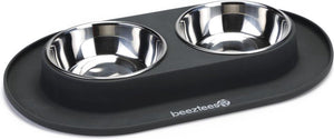 Beeztees - dinerset hond - siliconen - antraciet - 40x24x4,5 cm