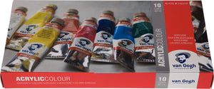 Van gogh acrylverf basisset met 10 kleuren in tubes van 40 ml