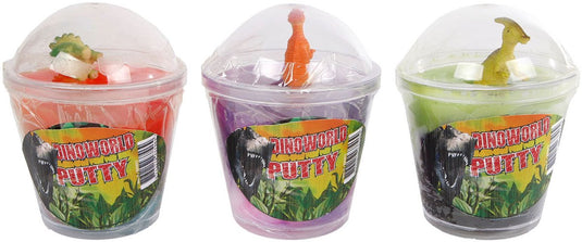 Dinoworld multi color putty met figuur (1 stuk) assorti