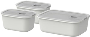 Mepal vershouddoos set easyclip - 2x 450 + 1000 ml - vershoudbakjes met schuifsluiting - geschikt voor magnetron. stoomoven. koelkast en vriezer - nordic white