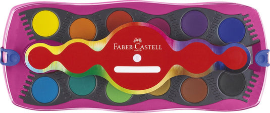 Faber-castell waterverf set - connector - 12 kleuren + 1 tube regenboog glitter + unicorn stickers - fc-125002