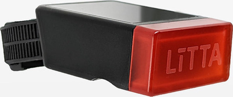 ギャラリービューアに画像をロードする, Litta 2 achterlicht fietsverlichting op zonne-energie - zwart
