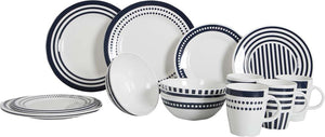 Gimex marine line servies - blue beta - 16-delig