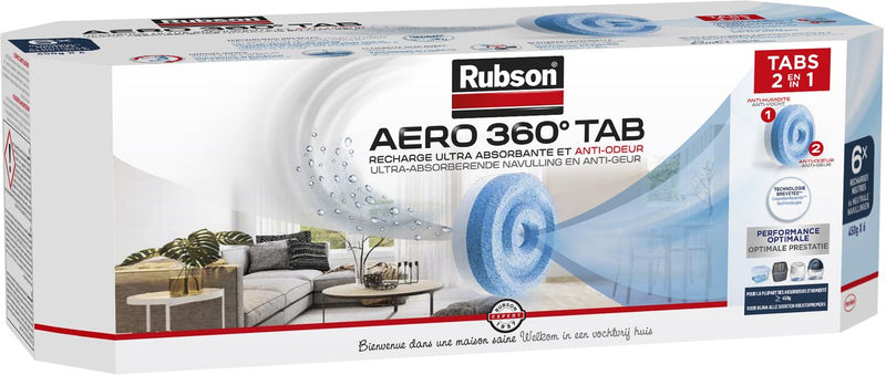 Afbeelding laden in galerijviewer, Rubson aero 360 navullingen neutral 6 stuks | vochtopnemer luchtontvochtiger navulling | vochtopnemer navul tabs | kamer ontvochtiger vochtopnemer tabs | badkamer luchtontvochter.
