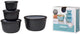 Mepal - multikom cirqula vershouddoos set - 500 + 1000 + 2000 + 3000 ml - rond - nordic black
