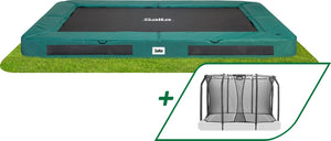 Salta premium ground - inground trampoline met veiligheidsnet - 305 x 214 cm - groen