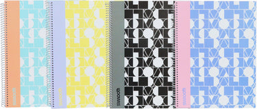 Ancor smooth spiraalboek a5 lijn hardcover - 4 stuks - assorti designs - an-113266-c