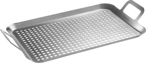 Merkloos sans marque grillpan plat en large, praktisch voor het grillen van groenten, vele en andere lekkernijen, duurzaam, vaatwasmachinebestendig, roestvrij staal
