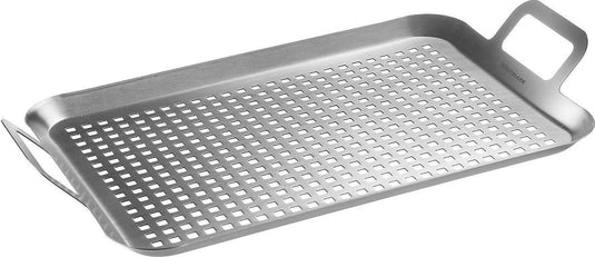 Merkloos sans marque grillpan plat en large, praktisch voor het grillen van groenten, vele en andere lekkernijen, duurzaam, vaatwasmachinebestendig, roestvrij staal