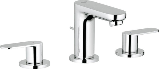 Grohe eurosmart cosmopolitan driegats wastafelkraan - lage uitloop - met trekwaste - chroom