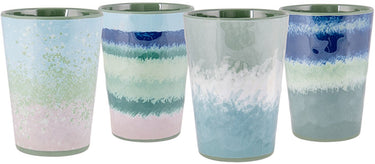 Bo-camp - beker - halo - blauw groen - 4 stuks