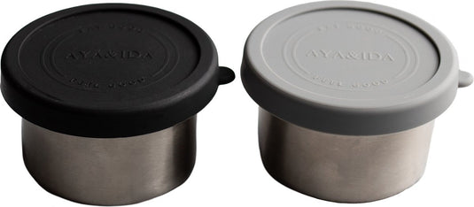 Aya ida aya ida - snack container - lunchbox - pillendoosje - voedselcontainer - 100ml - dark grey matte black