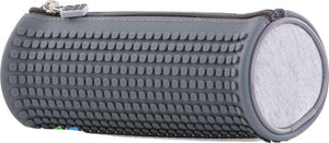 Pixie crew etui met siliconen paneel en pixels 20 cm grijs