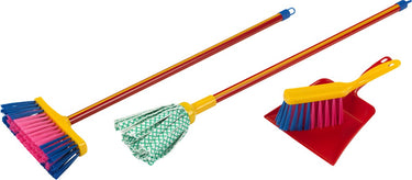 Klein toys pure fresh dweilset - dweil, bezem, handveger en stofblik - 61 cm lange dweil - 55 cm lange bezem - meerkleurig