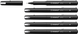 Stabilo dr!ver - premium fineliner - 0.4 mm - zwart - doos 5 stuks