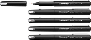 Stabilo dr!ver - premium fineliner - 0.4 mm - rood - doos 5 stuks