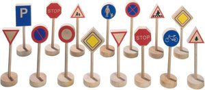 Goki houten verkeersbordenset, 15dlg.