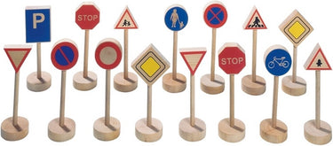 Goki houten verkeersbordenset, 15dlg.