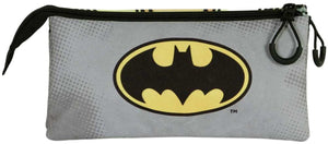 Karactermania - dc comics batman - batdress - fan 2.0 triple pennetas - potloden etui met ritssluiting - pennenetui - zwart