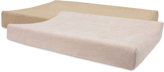 Jollein aankleedkussenhoes badstof 50x70cm - zachte hoes baby aankleedkussen - wild rose biscuit - 2 stuks
