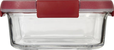 Curver smart cook glazen vershouddoos - vierkant - 0,7l - rood transparant