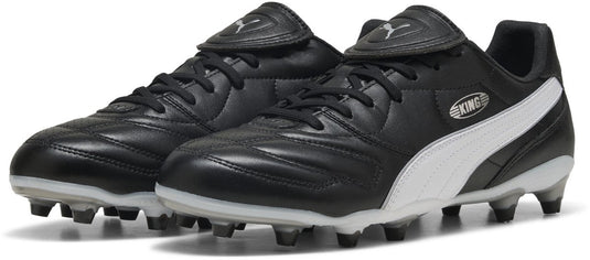 Puma king liga fg ag unisex sportschoenen - black- silver- white