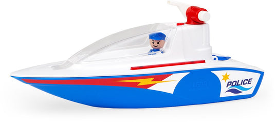 Lena politieboot speelgoed met pomp en waterspuitfunctie.