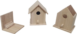 Hobbygroep playwood houten vogelhuis vierkant met afneembaar dak 14x11x17 cm.