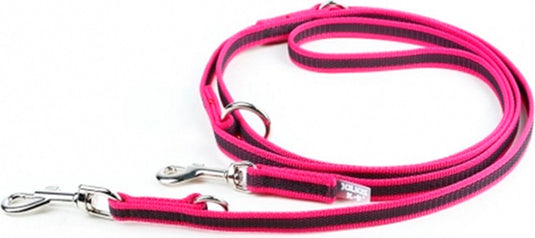 Julius k9 - dubbele anti slip hondenriem - 2,2m x 20mm - roze