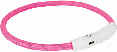 Trixie lichtgevende halsband hond flash usb tpu nylon roze